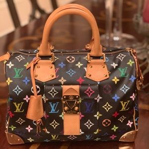 Adorable Rare Louis Vuitton Speedy 30 Multi. Noir